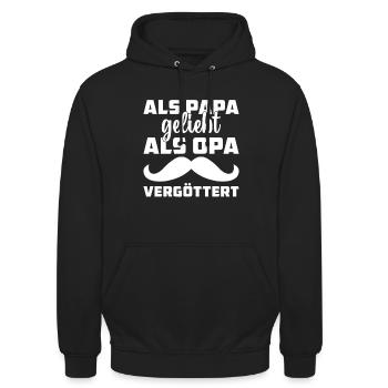 Werdende Grosseltern Opa - Unisex Hoodie - Schwarz - Vorne - Alina (178cm) & Michal (187cm)