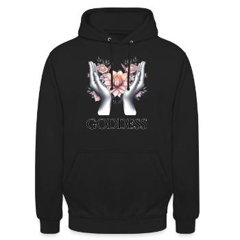 GÖTTIN (Untertitel) #036 - Unisex Hoodie - Schwarz - Vorne - Alina (178cm) & Michal (187cm)