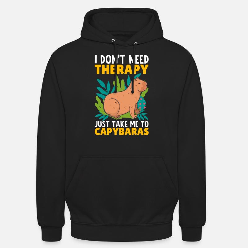 Capybara Capy - Sweat-shirt à capuche unisexe - noir