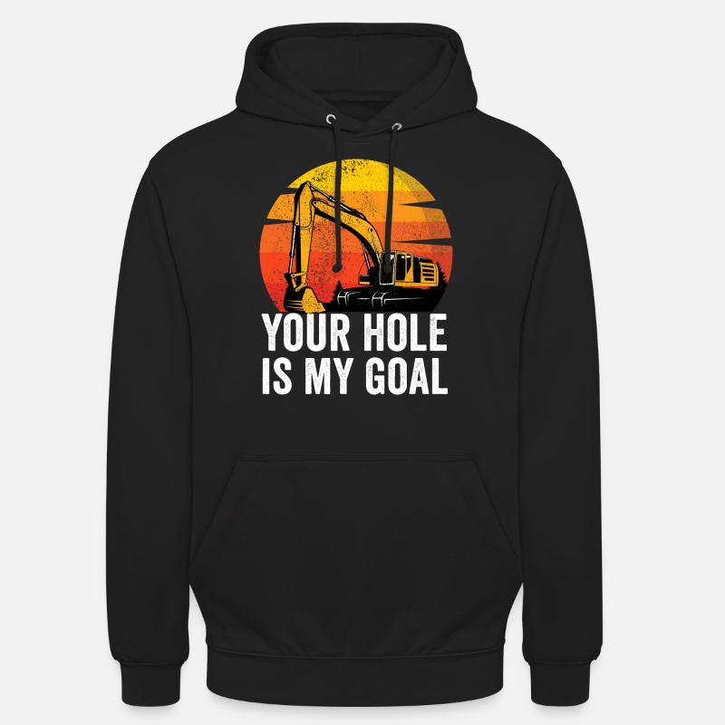Ouvrier du bâtiment excavatrice - Sweat-shirt à capuche unisexe - noir