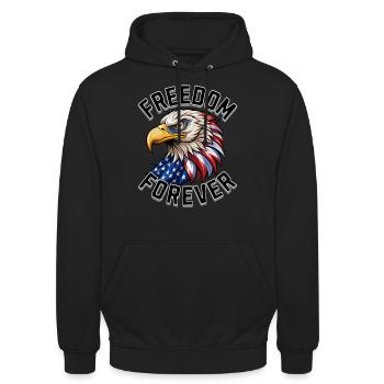 Freedom Forever - Unisex Hoodie - black - Front - Alina (178cm) & Michal (187cm)