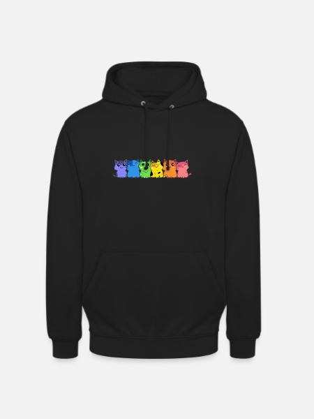 LGBT Cat Rainbow Gay Lesbisk Killing - Hættetrøje unisex - sort