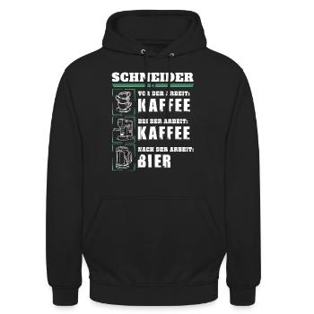 Mon quotidien de tailleur - Sweat-shirt à capuche unisexe - noir - Devant - Alina (178cm) & Michal (187cm)