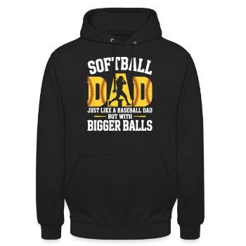 Humor Papa Softball - Unisex Hoodie - Schwarz - Vorne - Alina (178cm) & Michal (187cm)