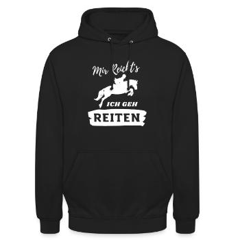 Mir reicht's ich geh reiten - Unisex Hoodie - Schwarz - Vorne - Alina (178cm) & Michal (187cm)