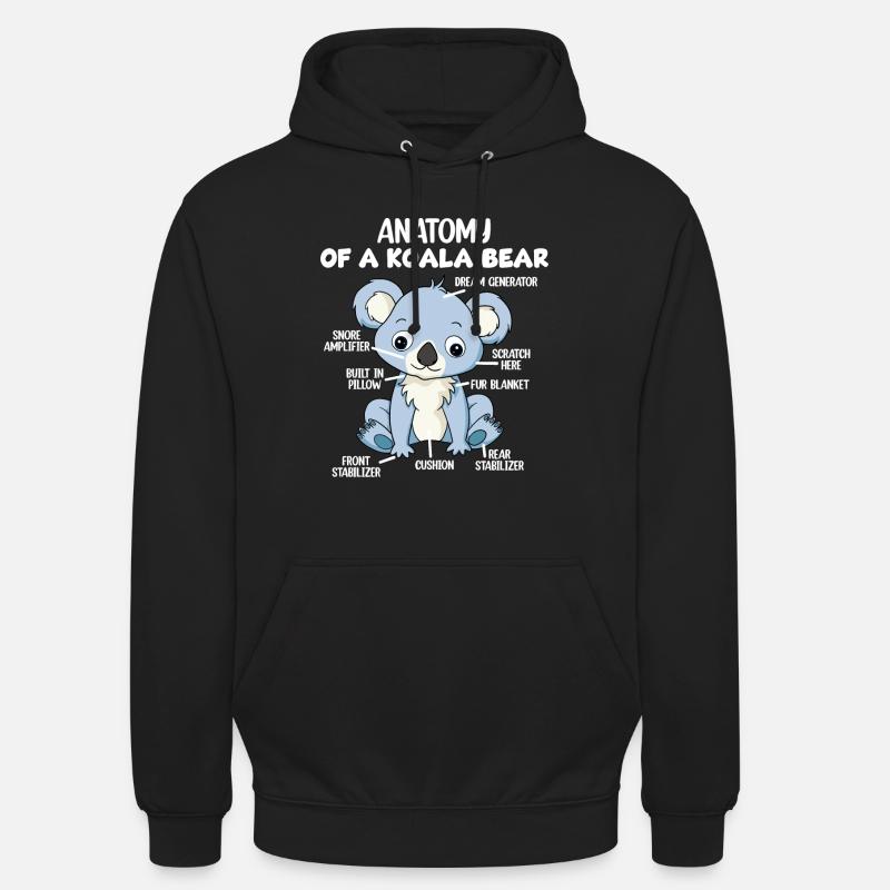 Anatomie eines Koala-Bären - Unisex Hoodie - Schwarz