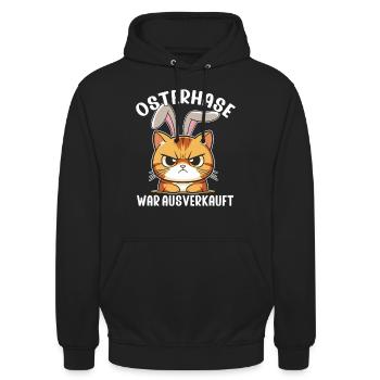 Lustiges Osterhase War Ausverkauft Oster - Unisex Hoodie - Schwarz - Vorne - Alina (178cm) & Michal (187cm)