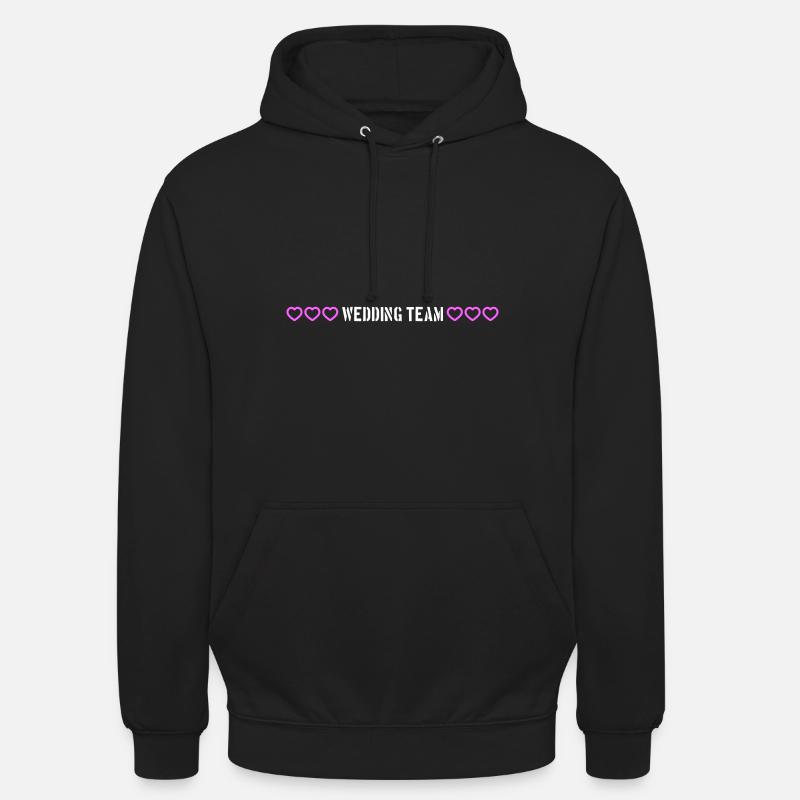 Coeurs d’équipe de mariage - Sweat-shirt à capuche unisexe - noir