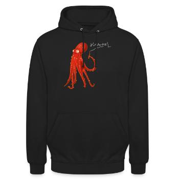 Krake krakelt (b) - Unisex Hoodie - Schwarz - Vorne - Alina (178cm) & Michal (187cm)