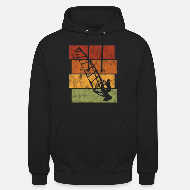 Windsurfing Retro Planche à voile Surf de windsurf - Sweat-shirt à capuche unisexe - noir