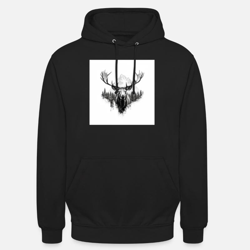 Elch - Unisex Hoodie - Schwarz