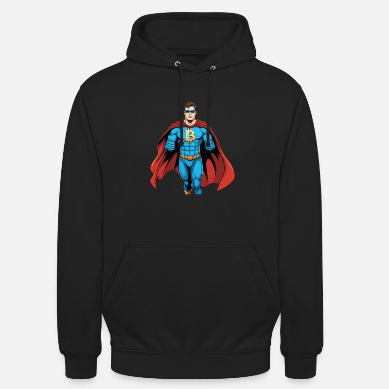 bitcoin superhero comic style - Unisex Hoodie - Schwarz
