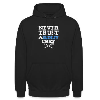 Grillen BBQ Grill Chef Grillmeister Geschenk Idee - Unisex Hoodie - Schwarz - Vorne - Alina (178cm) & Michal (187cm)