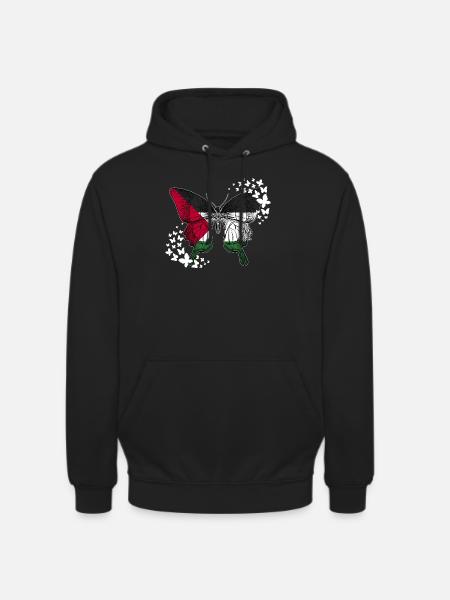 Palestine butterfly - Unisex Hoodie - black