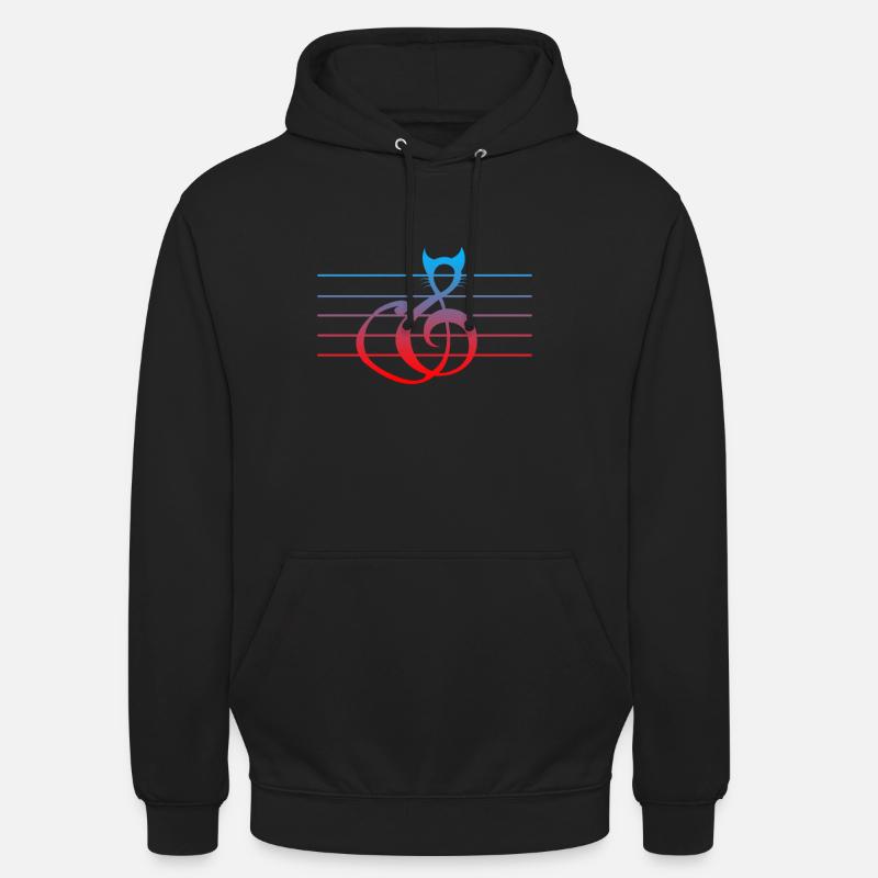 Clef cat gift idea - Unisex Hoodie - black