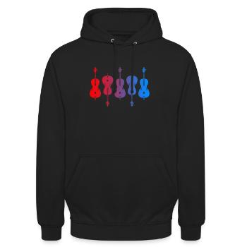 Violoncelle violoncelliste musique classique - Sweat-shirt à capuche unisexe - noir - Devant - Alina (178cm) & Michal (187cm)