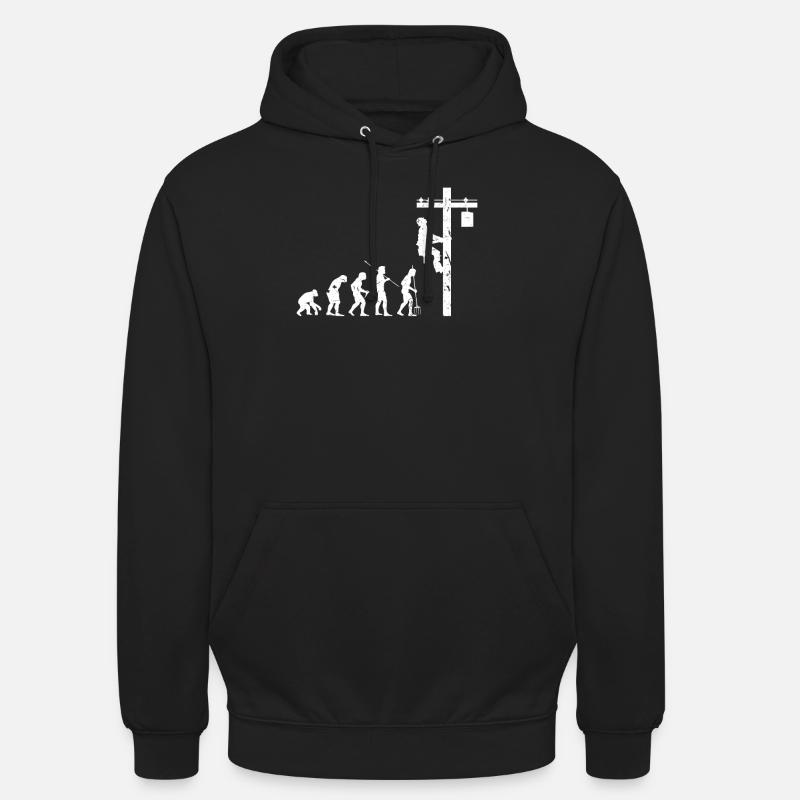 Evolution électricien - Sweat-shirt à capuche unisexe - noir