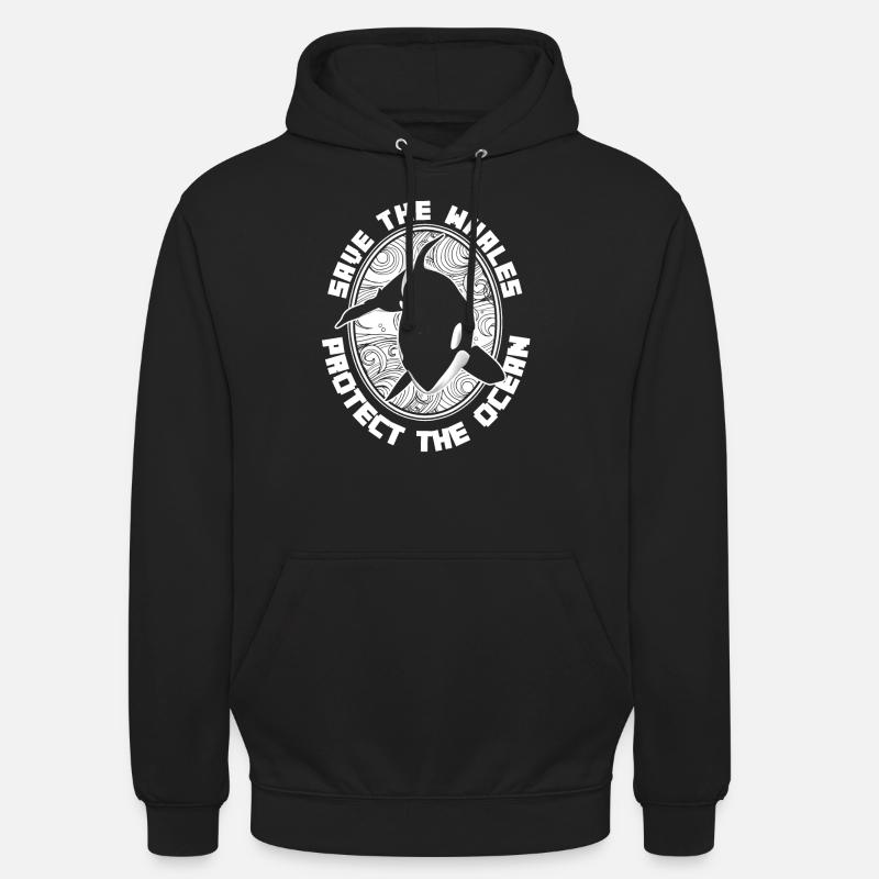 Orca - Sweat-shirt à capuche unisexe - noir