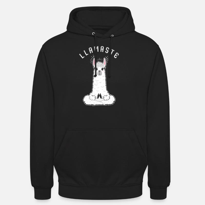 Yoga Lama « Llamaste » - Sweat-shirt à capuche unisexe - noir