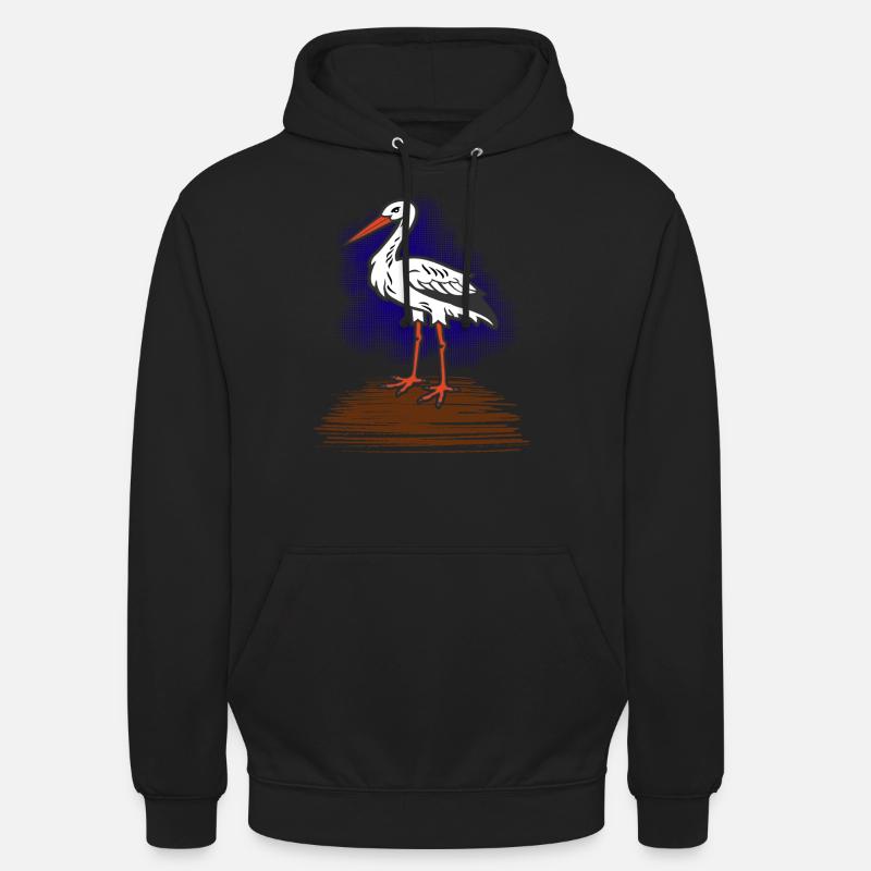 cigogne - Sweat-shirt à capuche unisexe - noir