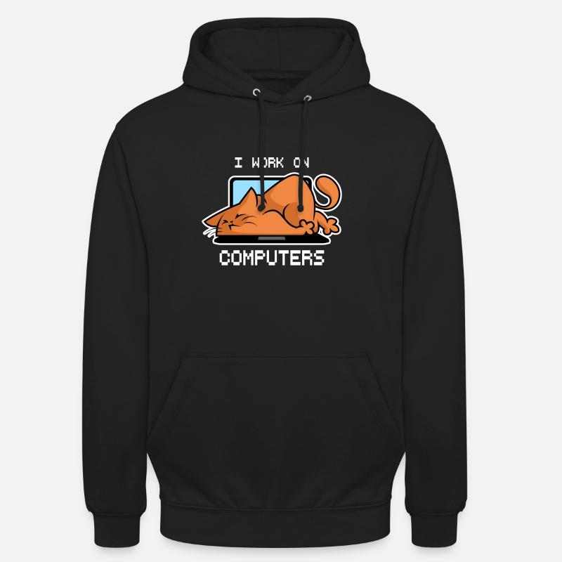Chats Ordinateurs - Sweat-shirt à capuche unisexe - noir