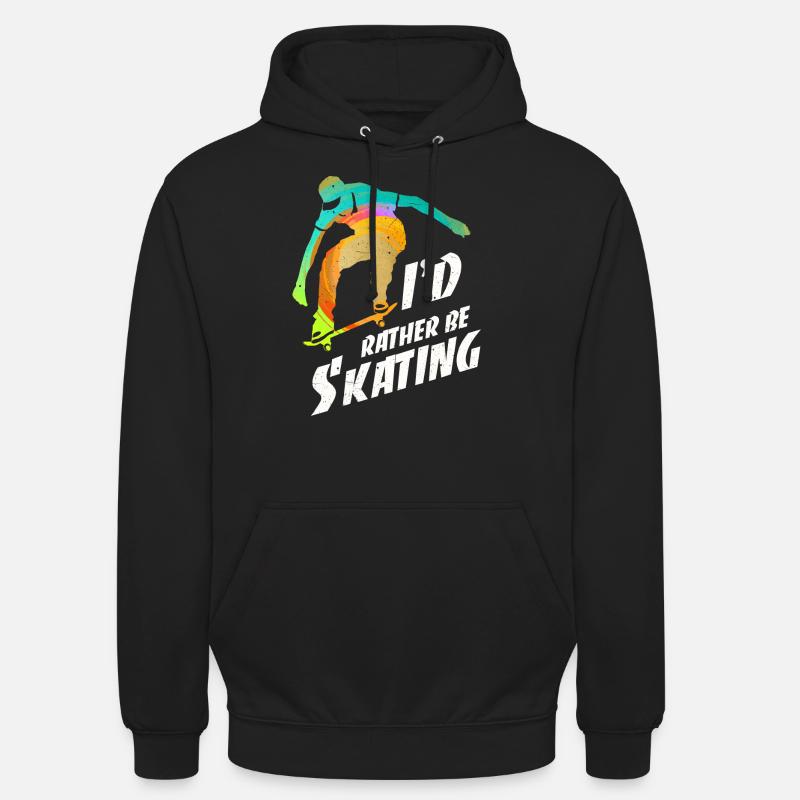 Skateboard Skate Skates Longboard Waveboard - Sweat-shirt à capuche unisexe - noir