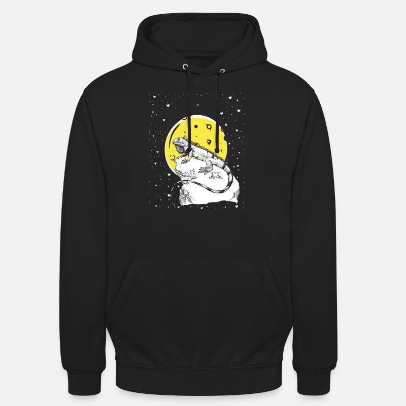 Nuit iguane - Sweat-shirt à capuche unisexe - noir