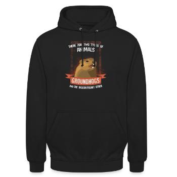 Murmeltiere - Unisex Hoodie - Schwarz - Vorne - Alina (178cm) & Michal (187cm)