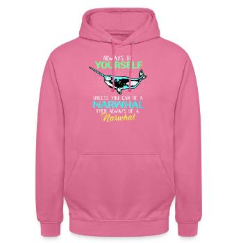 Narwal - Unisex Hoodie - Pink - Vorne - Alina (178cm) & Michal (187cm)