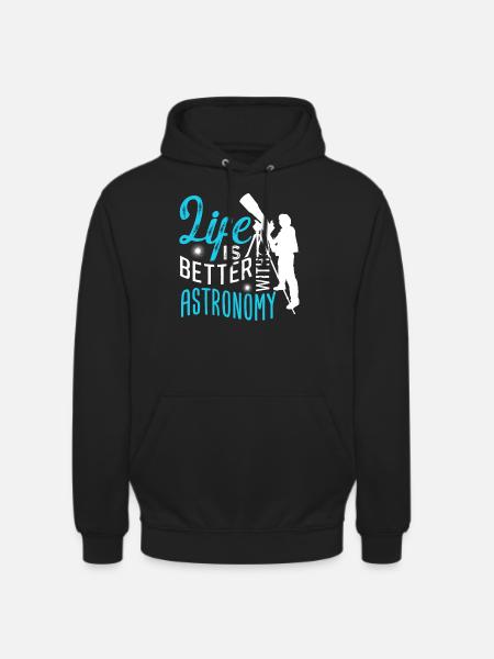 Astronomy Telescope Space - Unisex Hoodie - black