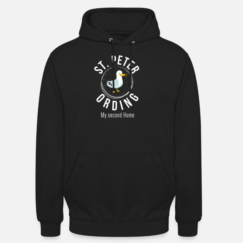 St. Peter Ording Möwe Leuchtturm Nordsee Geschenk - Unisex Hoodie - Schwarz