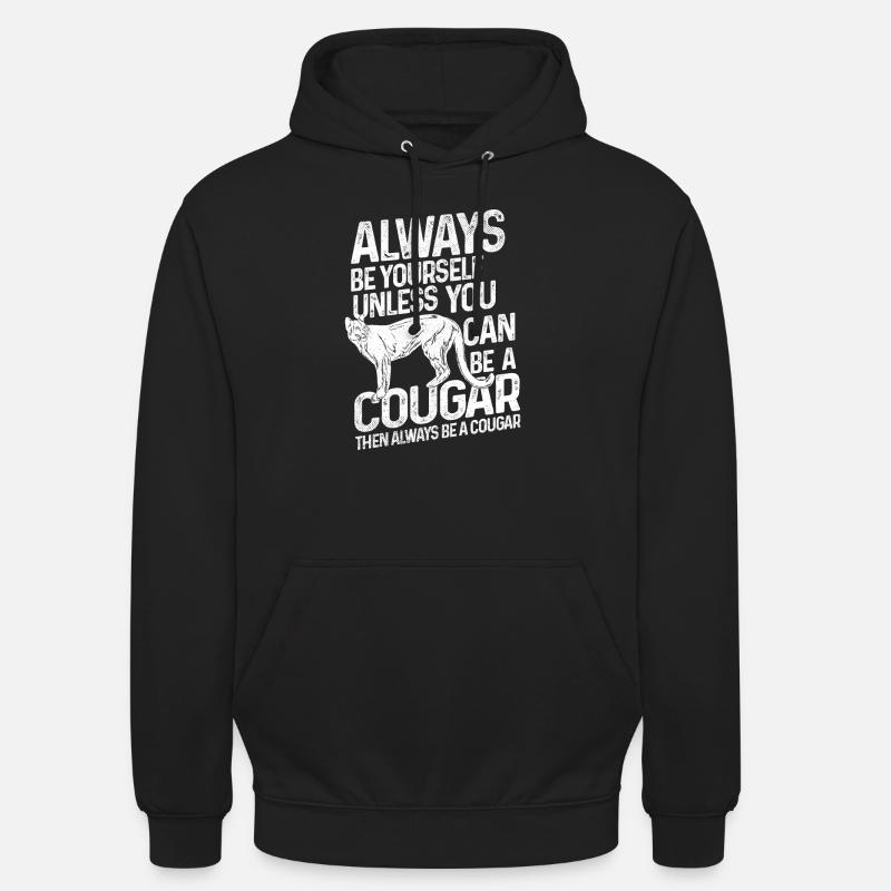 Cougar grand chat - Sweat-shirt à capuche unisexe - noir