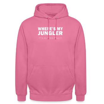 Funny League Legends Shirt LOL Merch Geschenk - Unisex Hoodie - Pink - Vorne - Alina (178cm) & Michal (187cm)