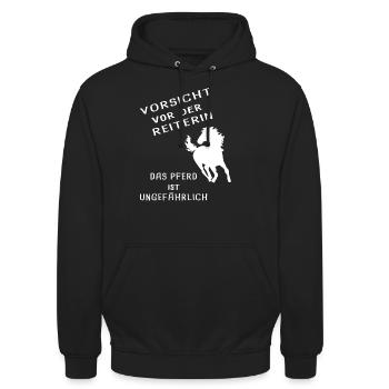 Pferde Liebe Geschenk - Unisex Hoodie - Schwarz - Vorne - Alina (178cm) & Michal (187cm)
