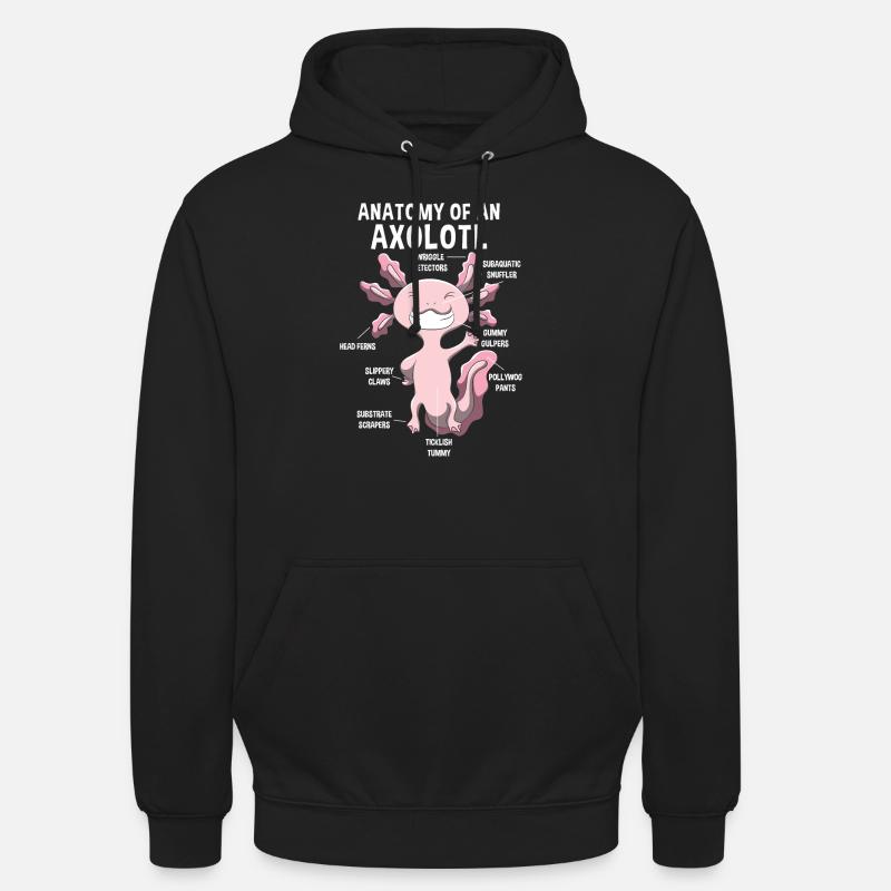 Anatomie eines Axolotls Lehrer Geschenk - Unisex Hoodie - Schwarz