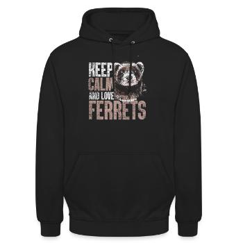 Frettchen Stress - Unisex Hoodie - Schwarz - Vorne - Alina (178cm) & Michal (187cm)