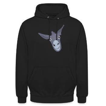 Esel Maulesel Muli Störrisch und Stur Geschenk - Unisex Hoodie - Schwarz - Vorne - Alina (178cm) & Michal (187cm)