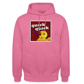 Ente Teich Enten schwimmen auf dem See - Unisex Hoodie - Pink - Vorne - Alina (178cm) & Michal (187cm)