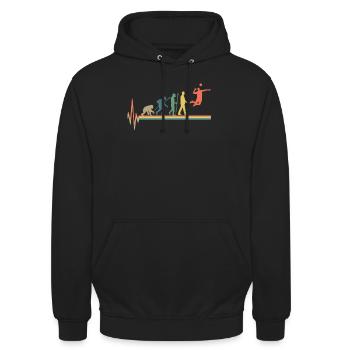 Evolution Volleyball Retro heartbeat - Unisex Hoodie - Schwarz - Vorne - Alina (178cm) & Michal (187cm)