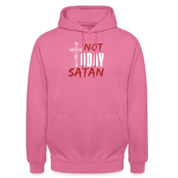 diable - Sweat-shirt à capuche unisexe - rose - Devant - Alina (178cm) & Michal (187cm)