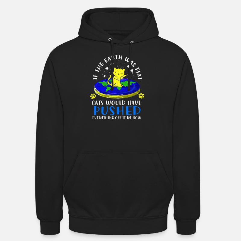 Flat Earth - Sweat-shirt à capuche unisexe - noir