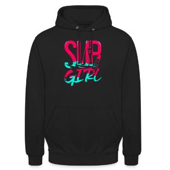 Stand Up Paddle - Unisex Hoodie - black - Front - Alina (178cm) & Michal (187cm)