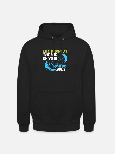 Kiteboard Kite Kiteboarding Gift Kitesurfer - Unisex Hoodie - black