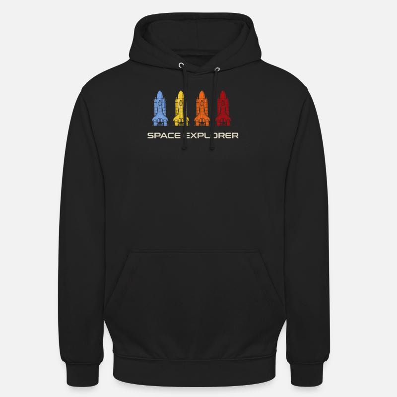 Space Explorer Retro Shuttles - Unisex Hoodie - black