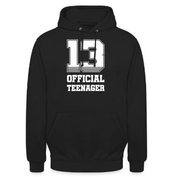 Teenager Jugendlicher 13. Geburtstag - Unisex Hoodie - Schwarz - Vorne - Alina (178cm) & Michal (187cm)