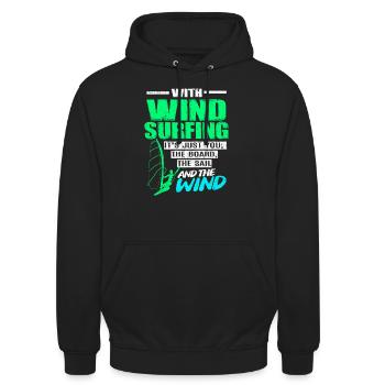 Windsurfen - Unisex Hoodie - Schwarz - Vorne - Alina (178cm) & Michal (187cm)