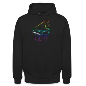 Piano - Sweat-shirt à capuche unisexe - noir - Devant - Alina (178cm) & Michal (187cm)