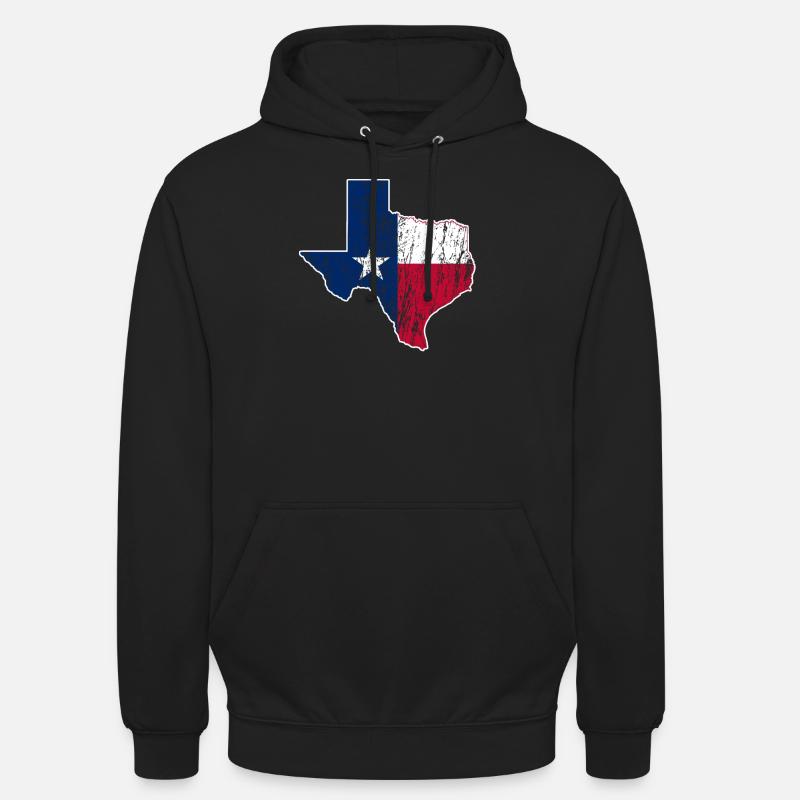 Retro Texas Flag Map - Unisex Hoodie - black
