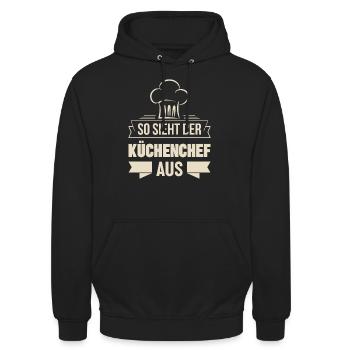 Chef Koch Witz - Unisex Hoodie - black - Front - Alina (178cm) & Michal (187cm)