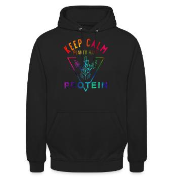 Vegan - Sweat-shirt à capuche unisexe - noir - Devant - Alina (178cm) & Michal (187cm)